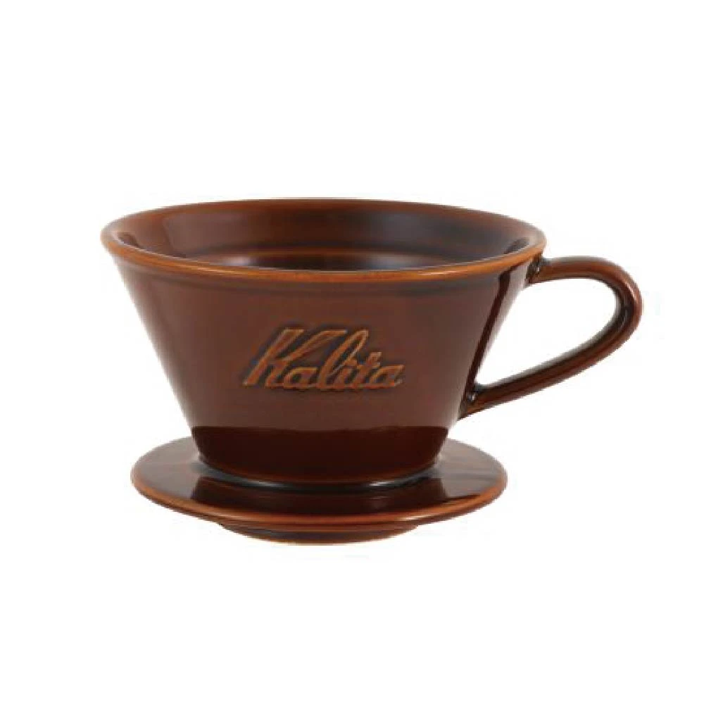 Kalita MI 185 美濃燒陶瓷蛋糕濾杯｜亮棕色｜日本手工製
