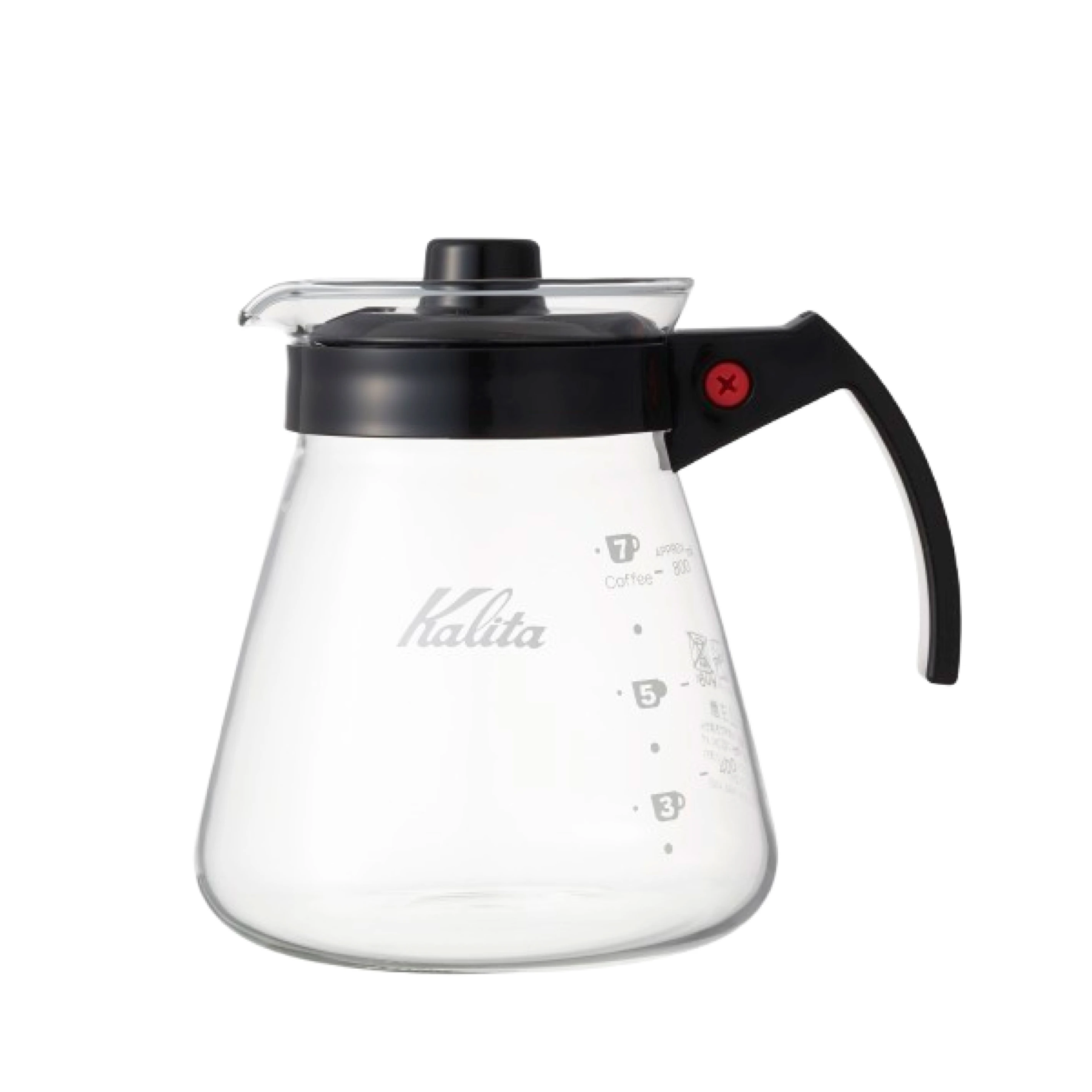 Kalita 耐熱玻璃咖啡壺｜800ml 手沖咖啡壺｜塑膠手把
