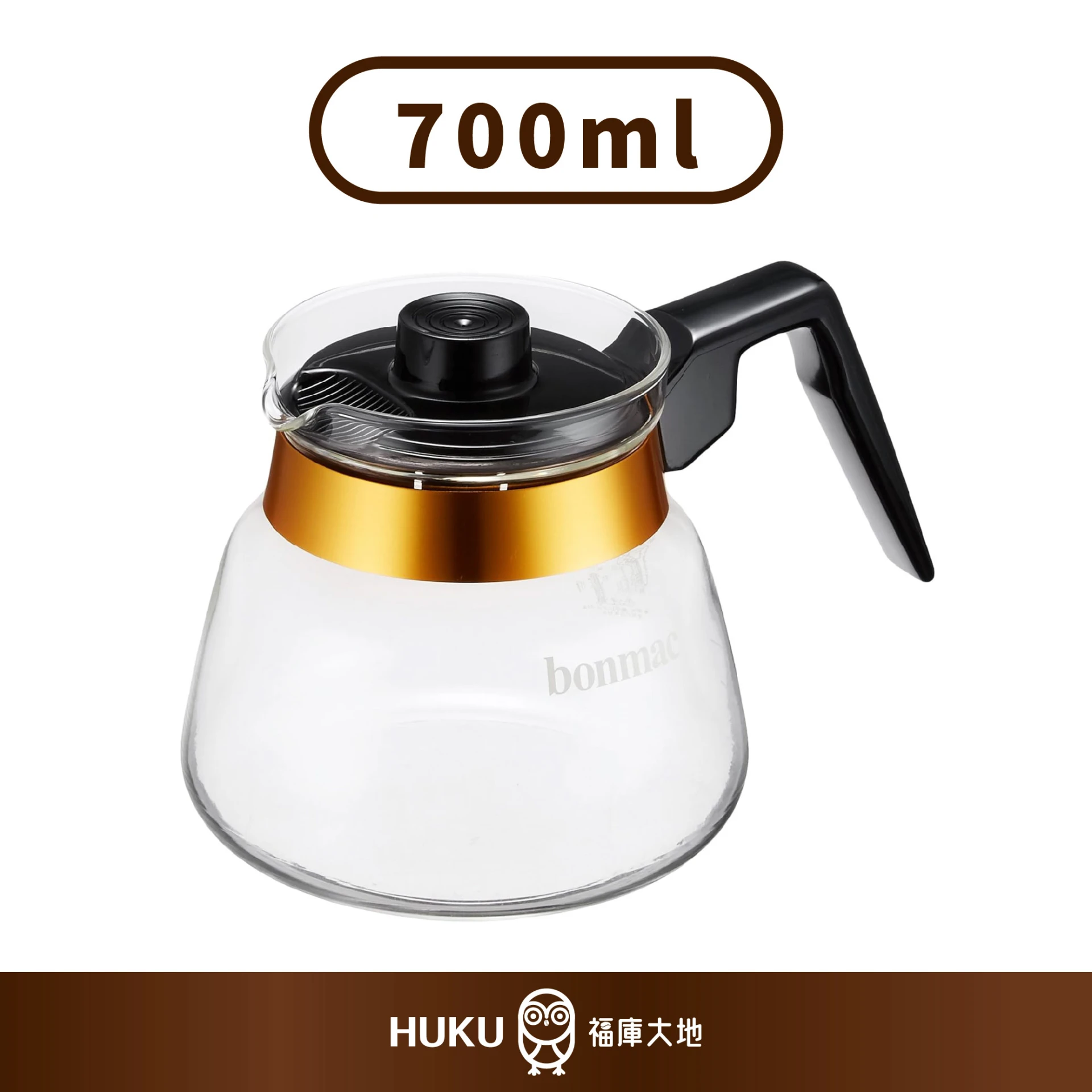 Bonmac 金邊塑膠手把玻璃壺 700ml｜日本製