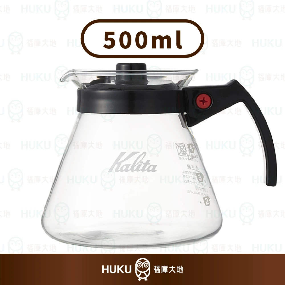 Kalita 耐熱玻璃咖啡壺｜500ml 中容量款｜塑膠手把設計