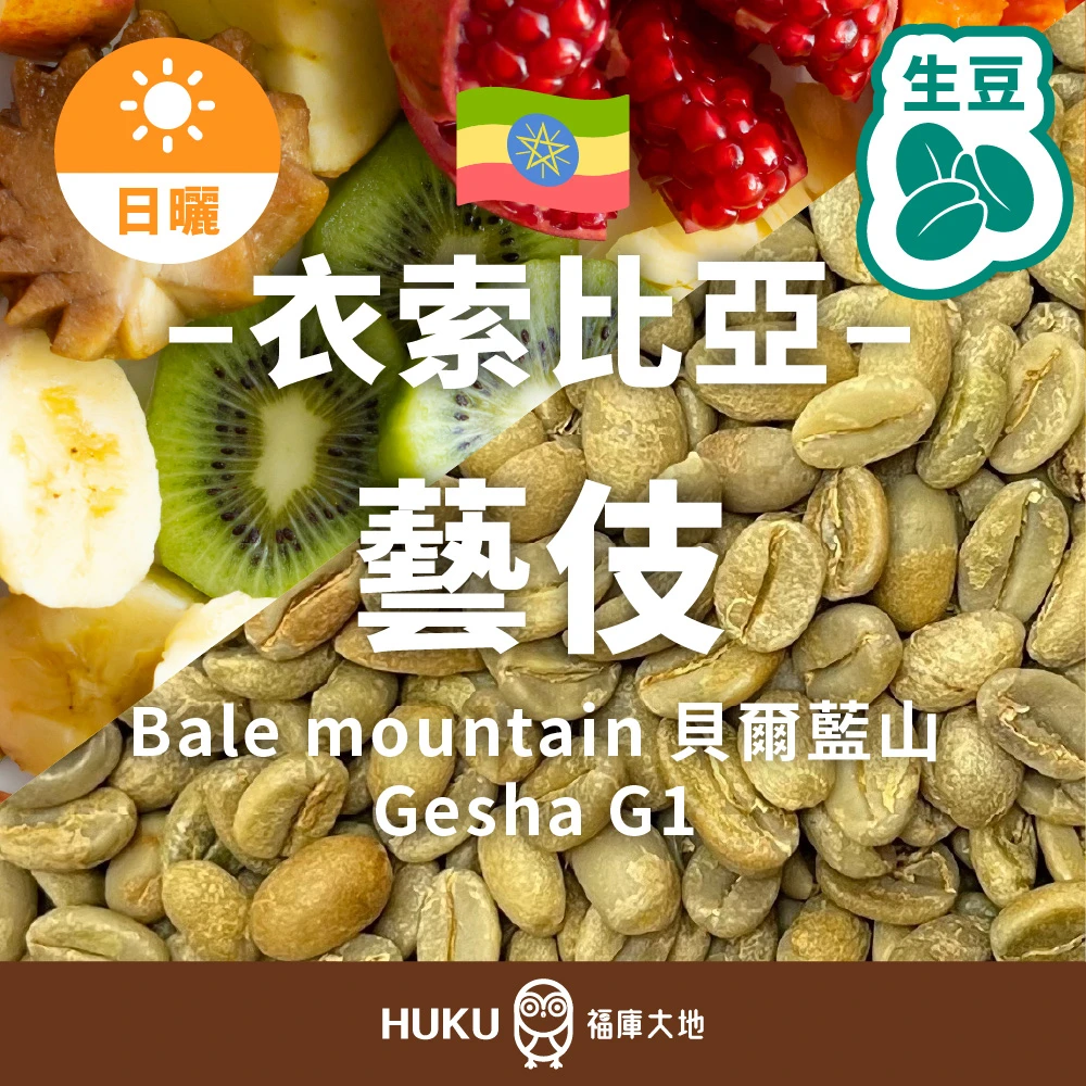 衣索比亞 藝伎 貝爾藍山 Bale Blue Mountain G1 咖啡生豆 1.5公斤 | 日曬處理