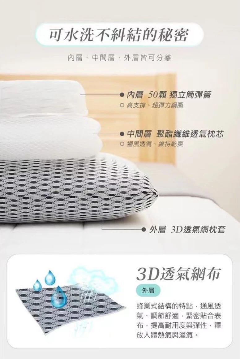 夢咕嚕moogloo｜MIT 獨立筒枕水洗枕