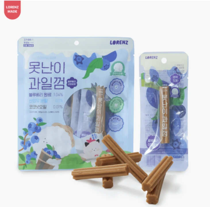 LORENZ水果潔牙棒-藍莓山羊奶(抗氧化)15G*6入