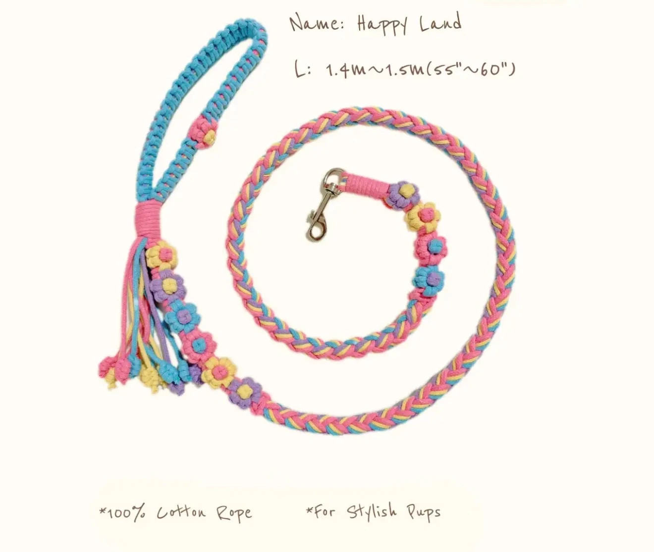 純手工編織牽繩140cm（Happy Land）