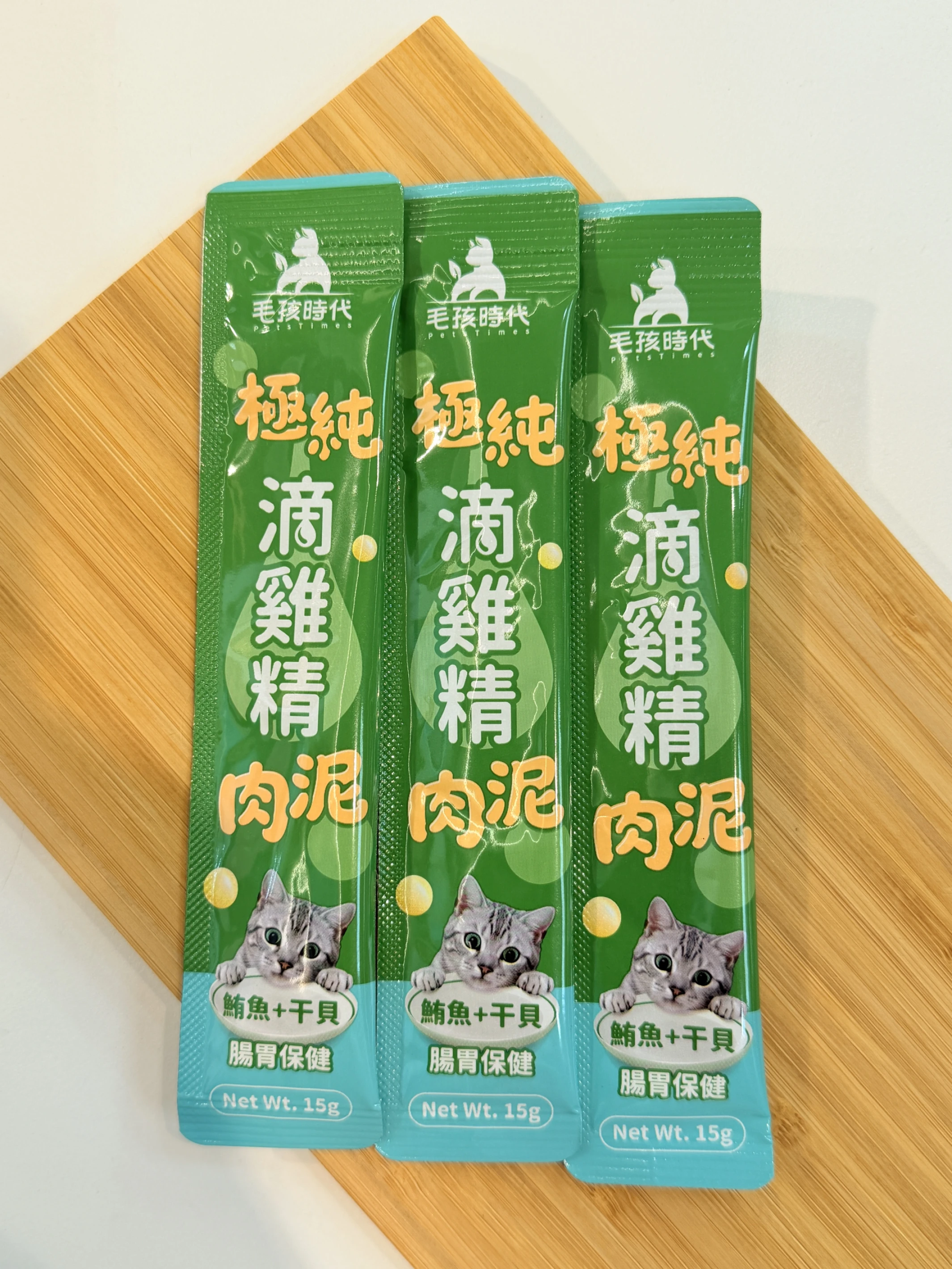 毛孩時代 極純滴雞精保健肉泥（鮪魚＋干貝）單條15g