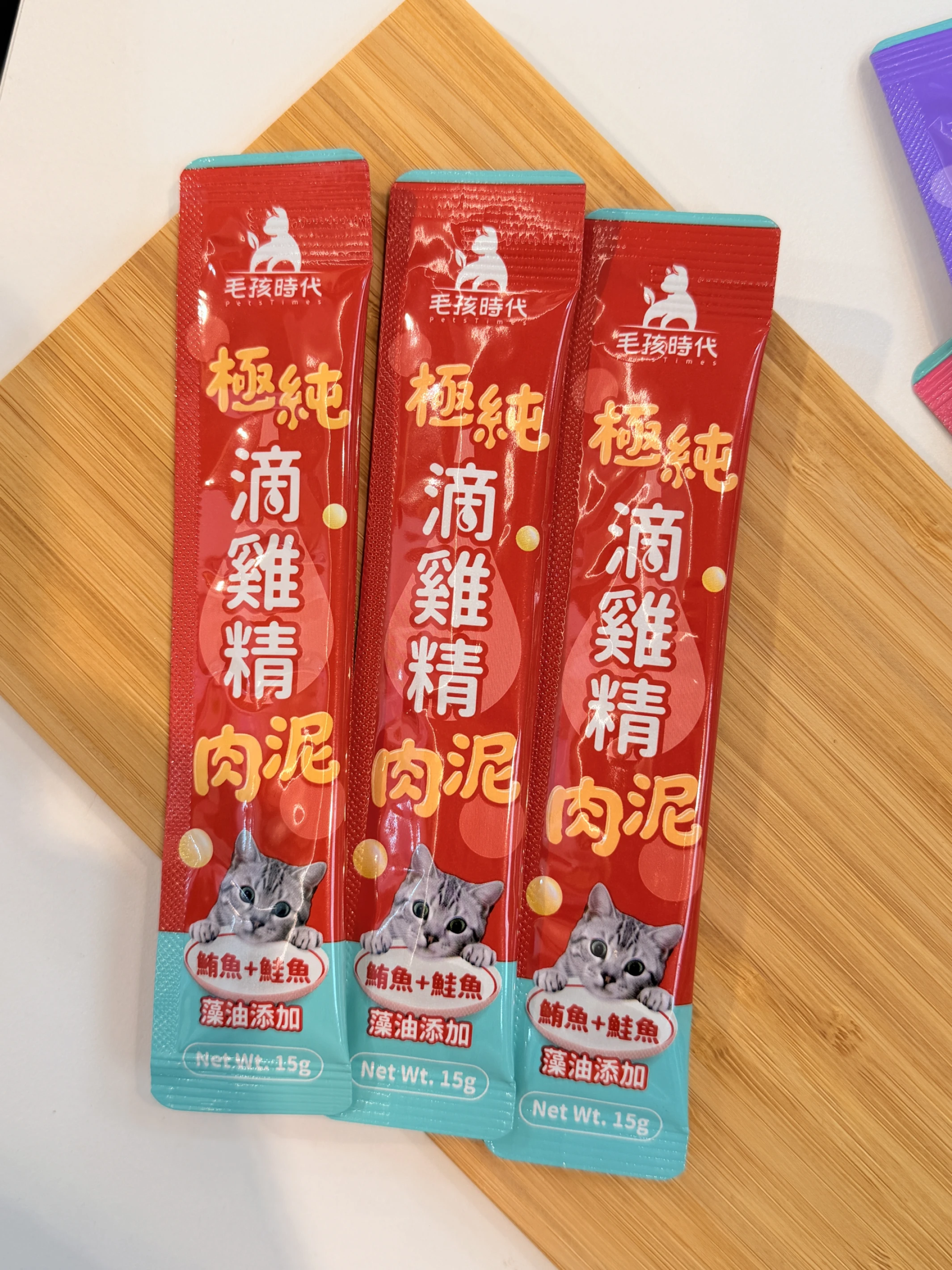 毛孩時代 極純滴雞精保健肉泥（鮪魚＋鮭魚）單條15g