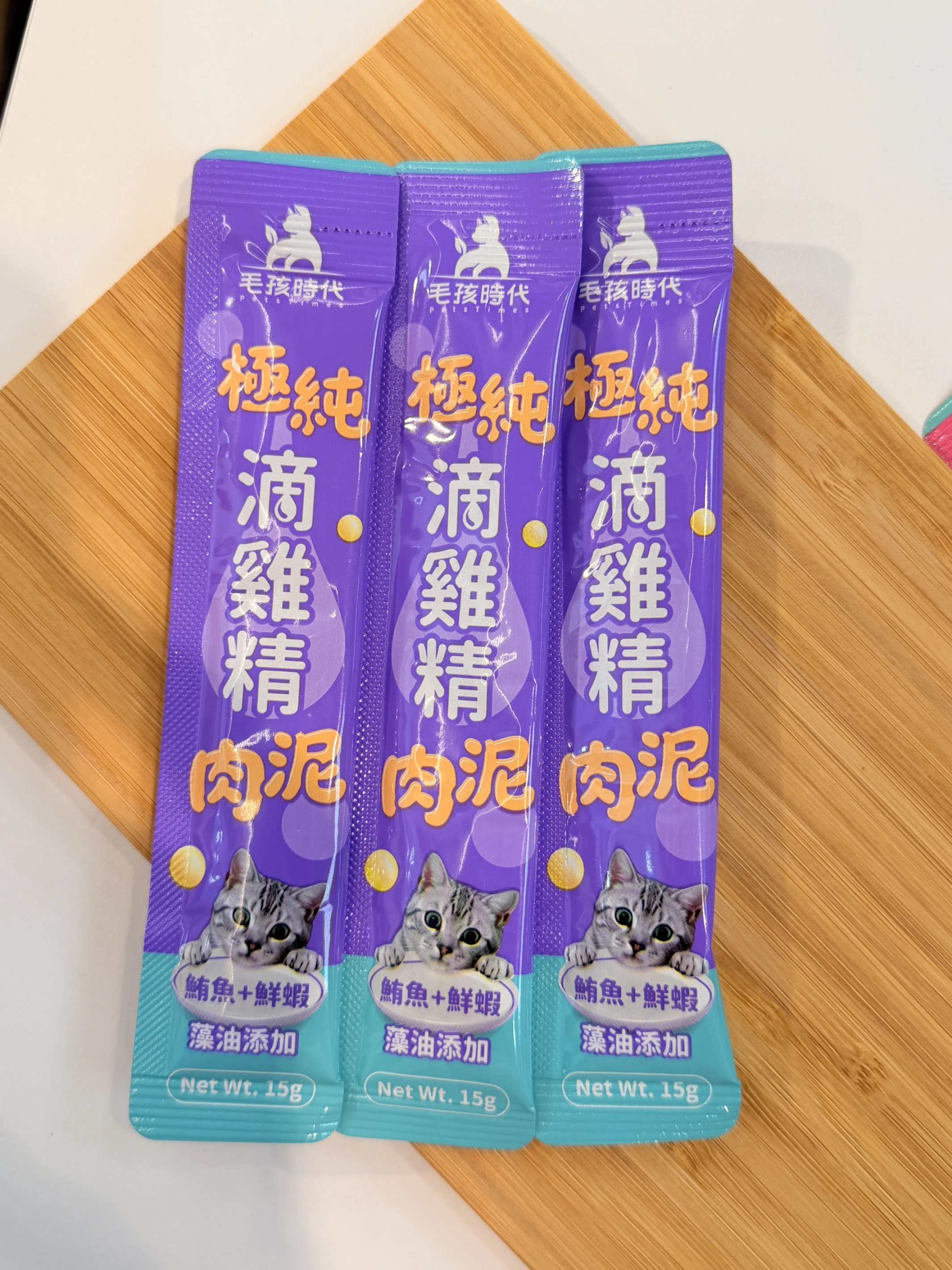 毛孩時代 極純滴雞精保健肉泥（鮪魚＋鮮蝦）單條15g