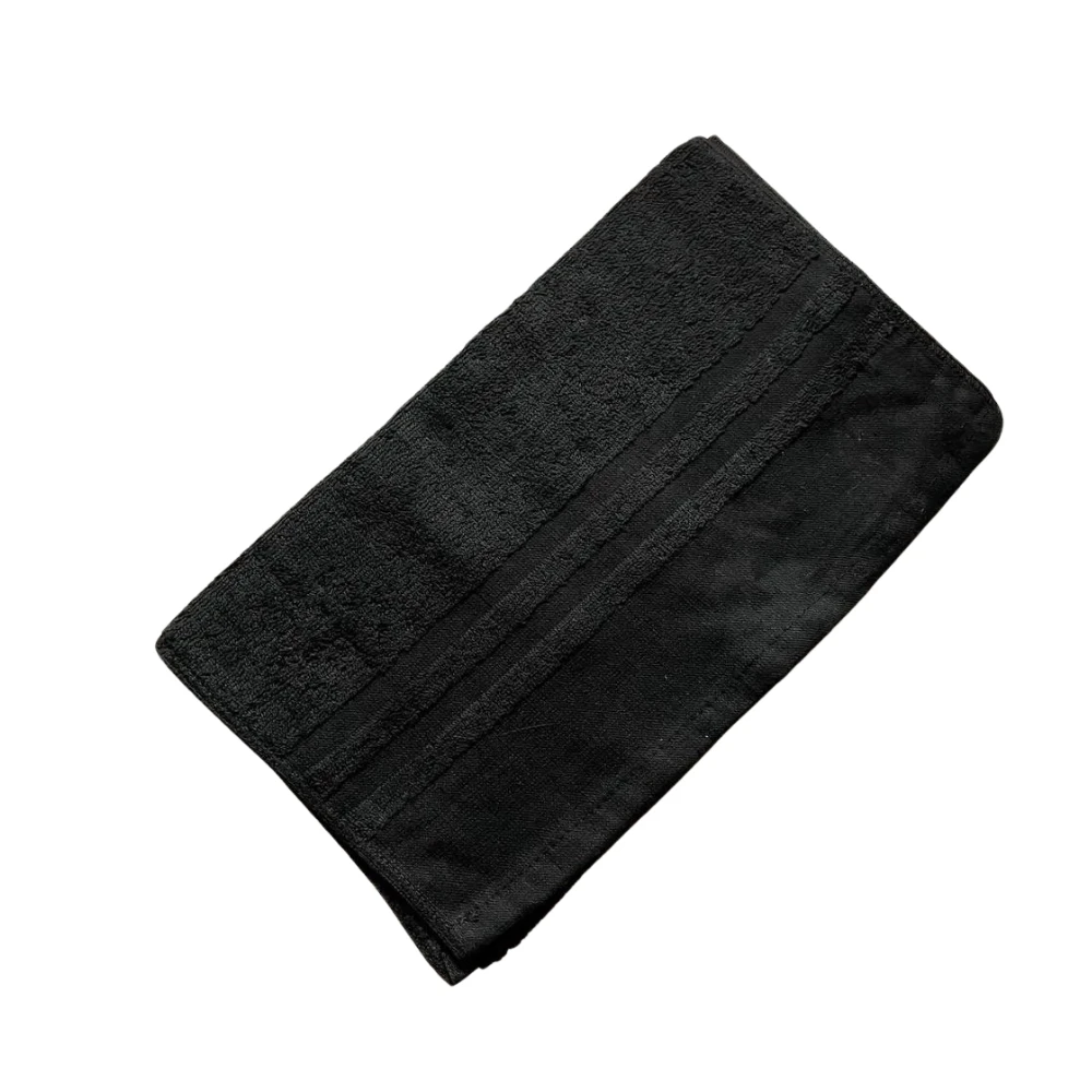 【IU SHOP】28兩純棉黑色毛巾 12入