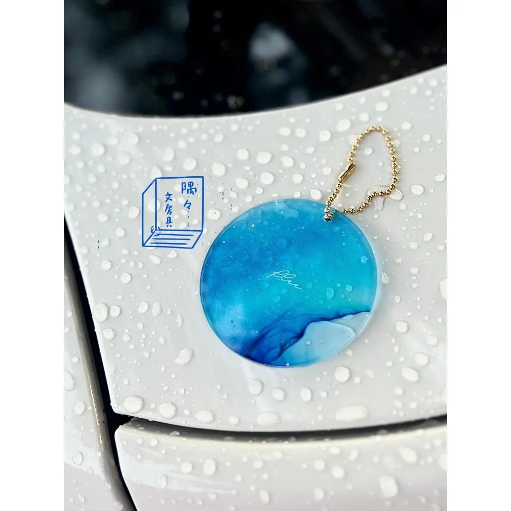 Alcodelic酒精噴墨壓克力圓形鑰匙圈