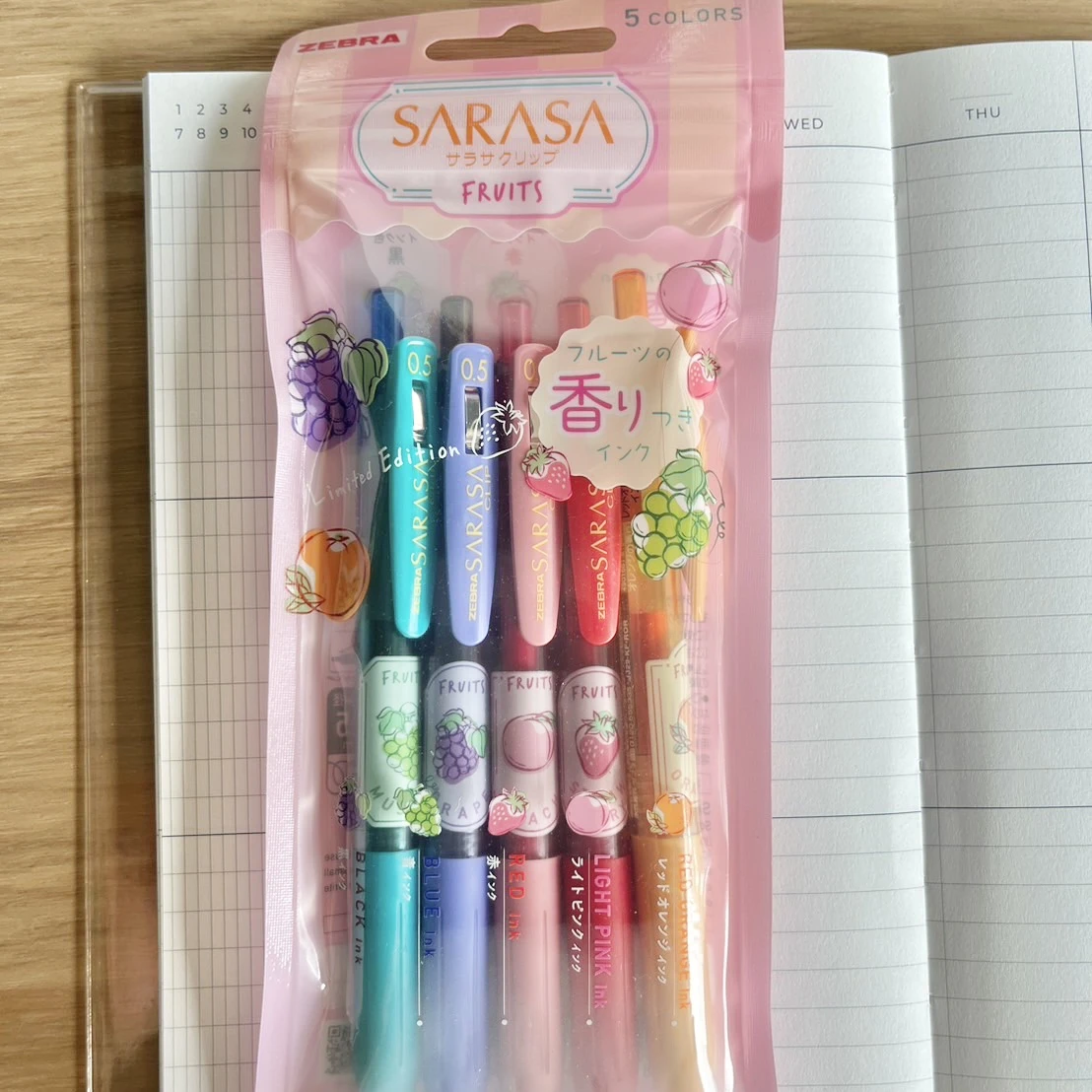 Zebra｜Sarasa 水果香氣筆五色組【數量限定】