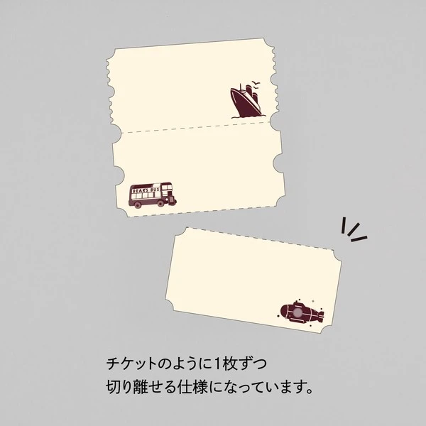 ROKKAKU｜ob1toy 旅行系列票券風燙金便籤