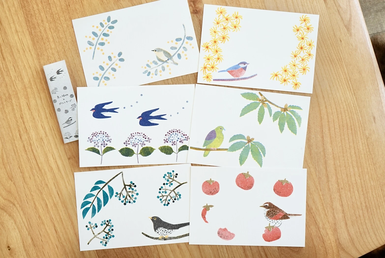 itsuko naka｜鳥與植物明信片6入組合
