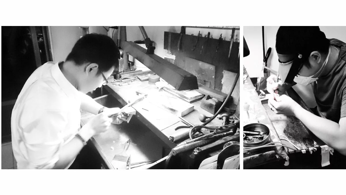 金滿億珠寶銀樓師傅手工訂製客製化飾品工作照