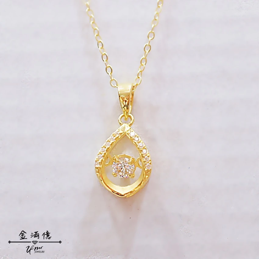 黃金項鍊女款-水滴造型