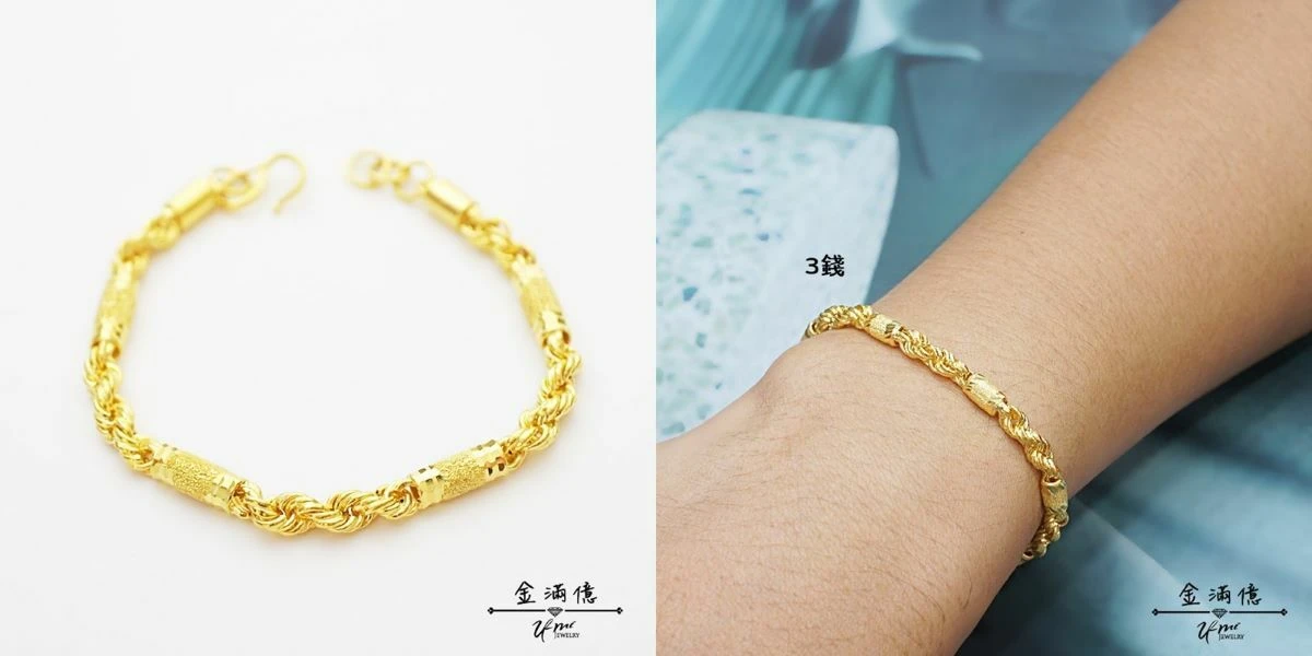 男生鑽砂麻花手鍊:最輕金重3錢起⬆️ 男生鑽砂麻花手鍊:最輕金重3錢起⬆️