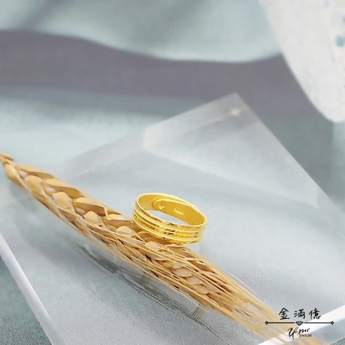平面滑順線條黃金戒指(男款)