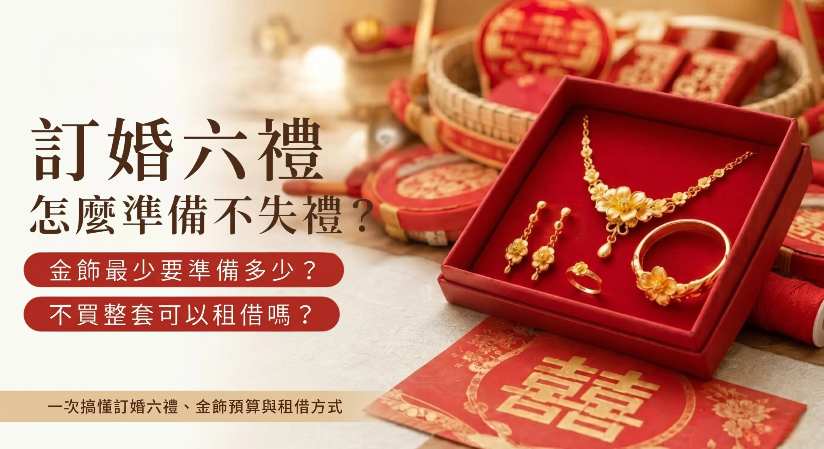 訂婚六禮怎麼準備不失禮？金飾最少要準備多少？不買整套可以租借嗎？