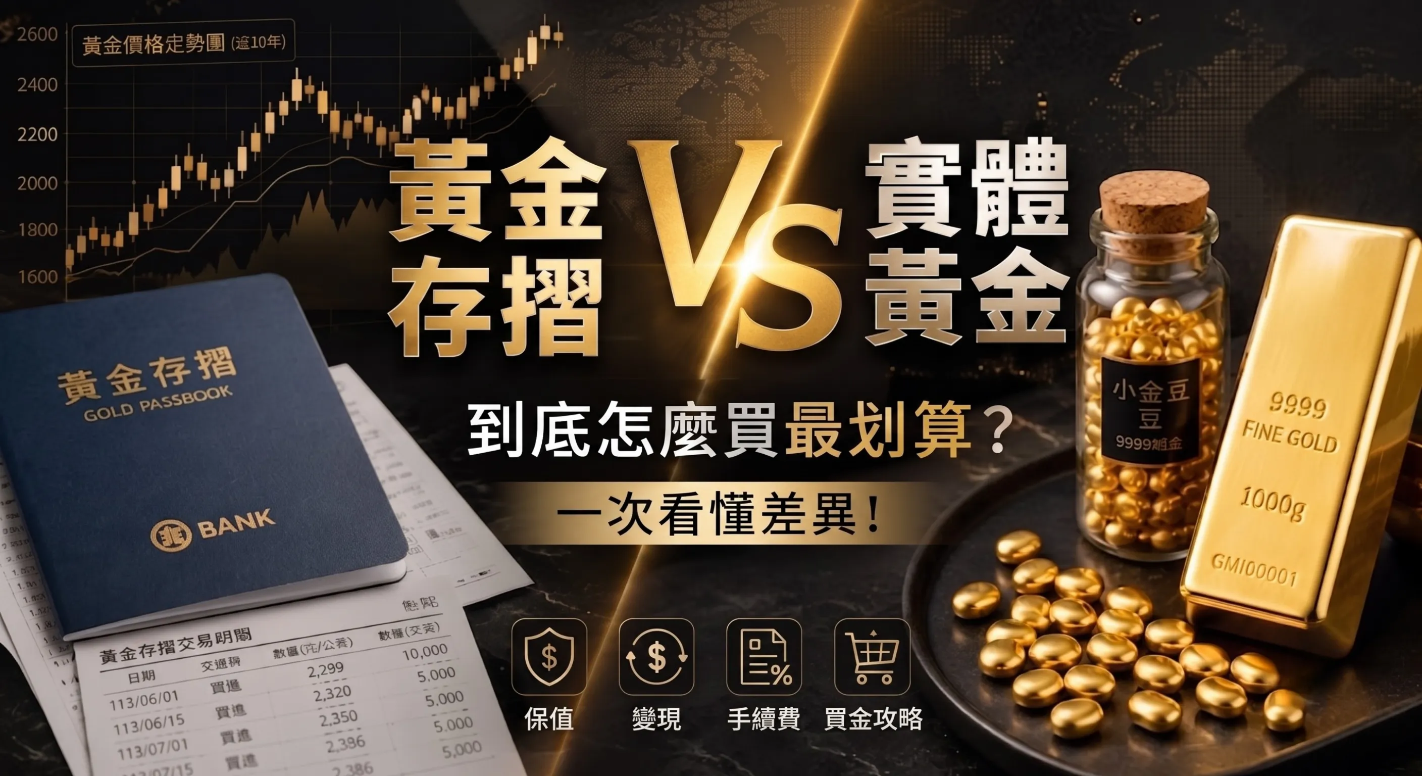 黃金存摺 vs 實體黃金怎麼選？帶你看懂黃金走勢與買金策略