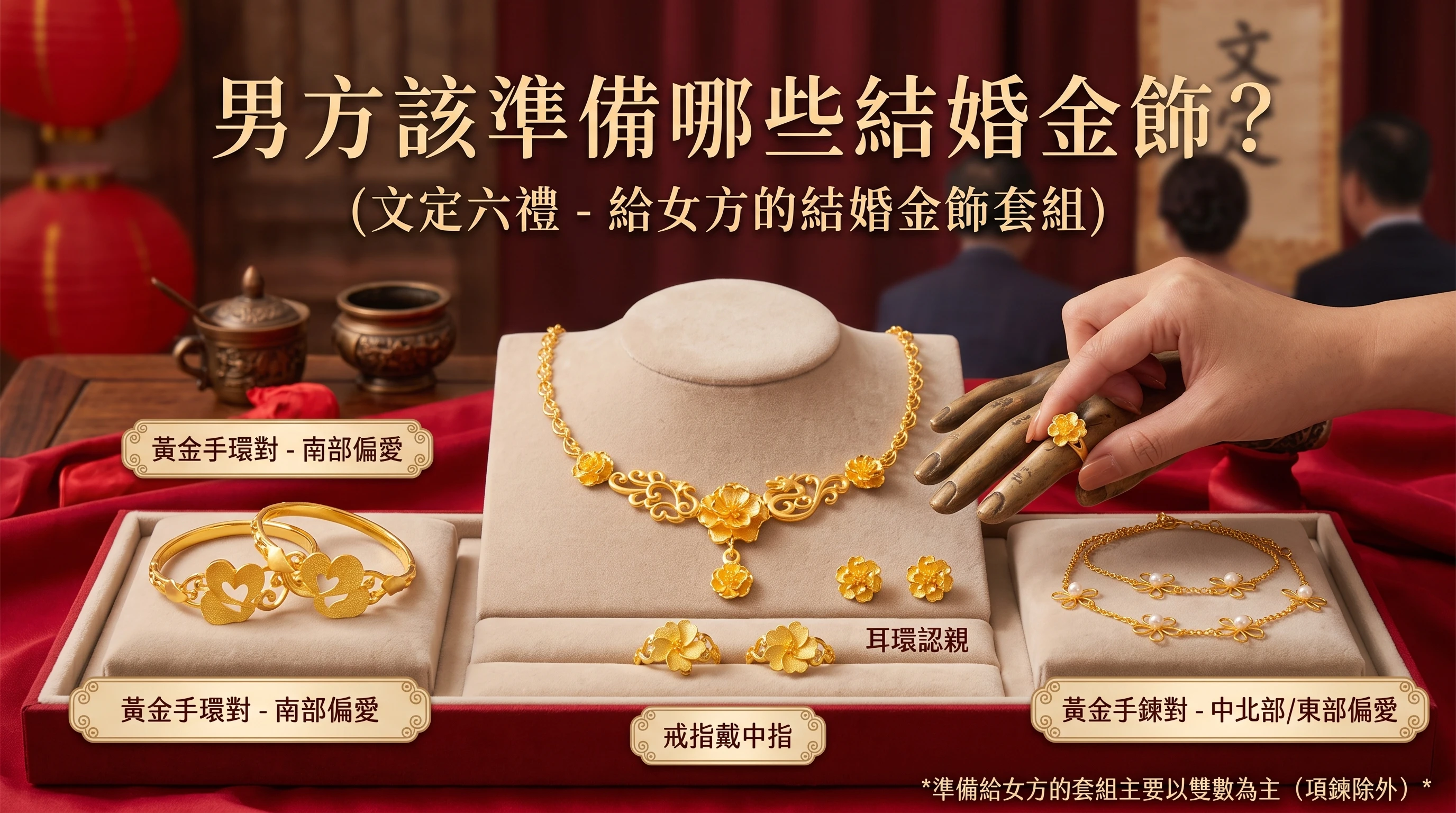 男方該準備哪些結婚金飾？