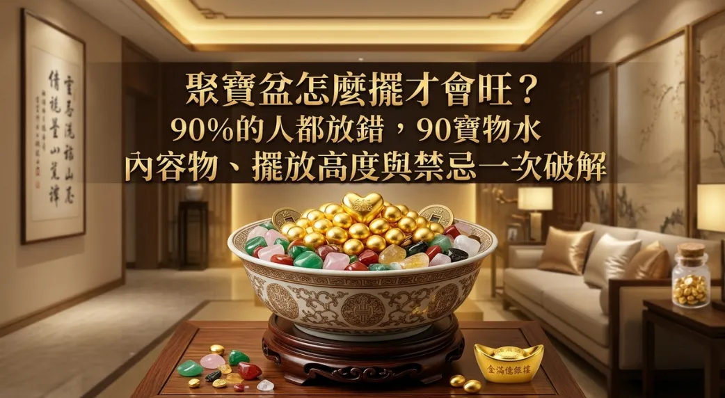 聚寶盆怎麼擺才會旺？90%的人都放錯，內容物、擺放高度與禁忌一次破解