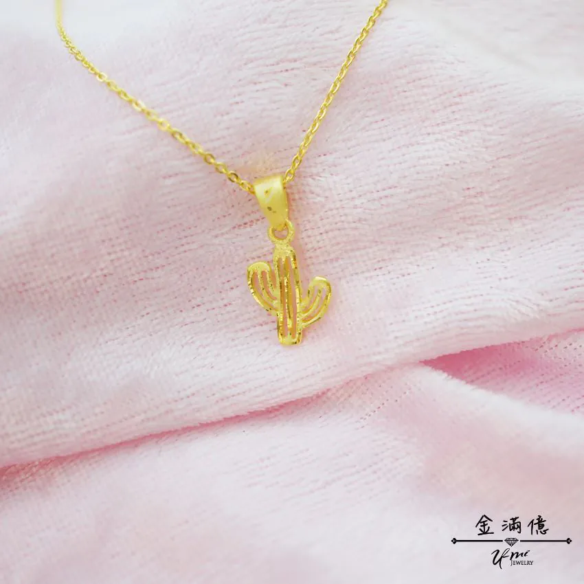黃金墜飾-仙人掌- 黃金項鍊_02