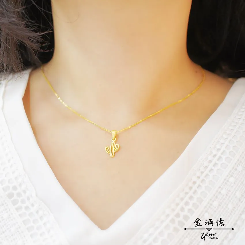 黃金墜飾-仙人掌- 黃金項鍊_03