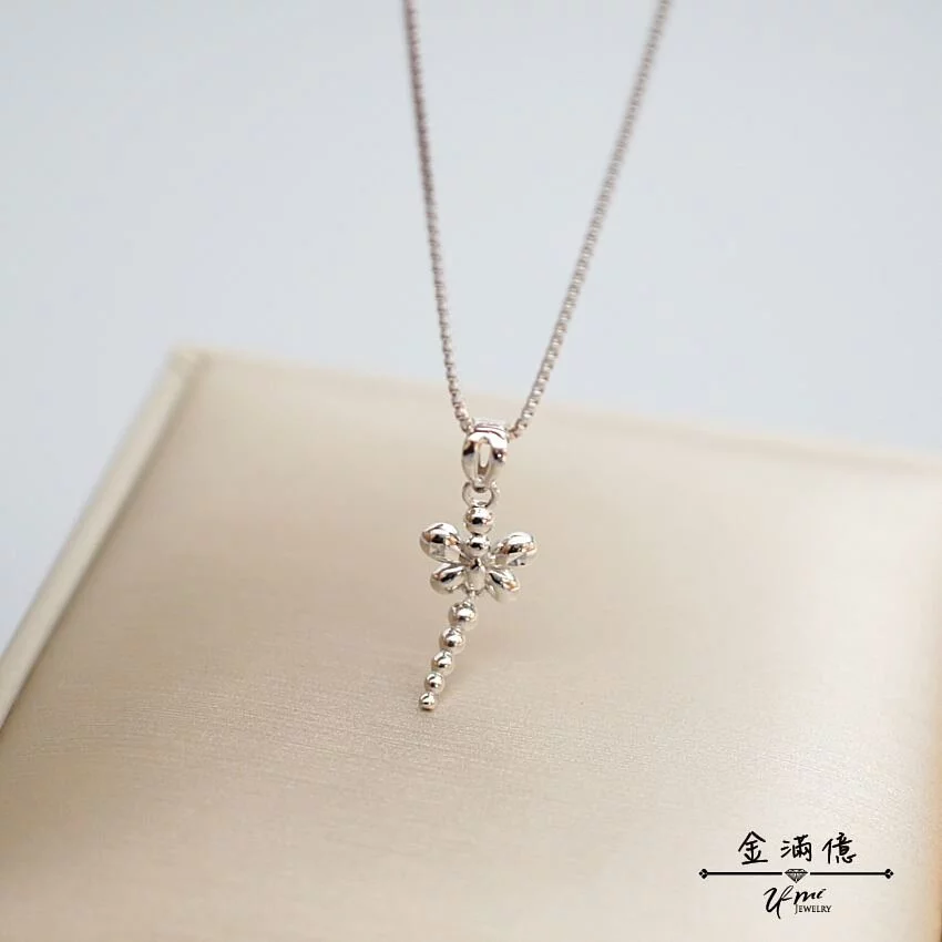 鉑金小套鍊-夏日小蜻蜓- 白金項鍊_01