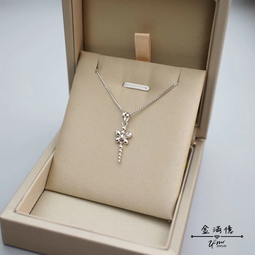 鉑金小套鍊-夏日小蜻蜓- 白金項鍊_02