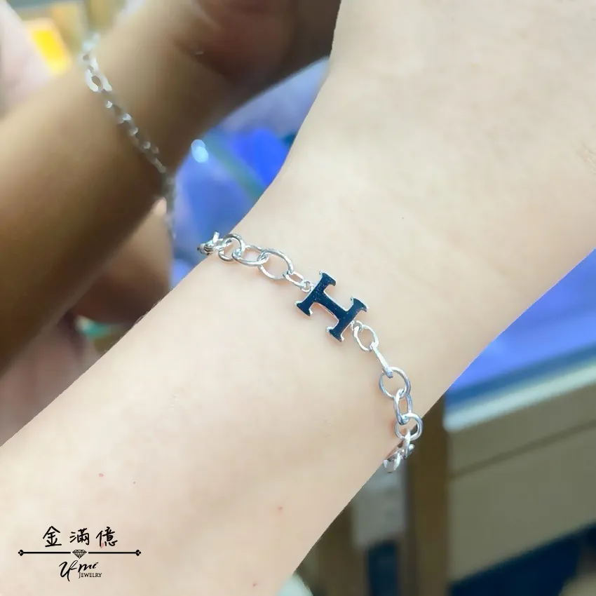 白金手鍊-H造型T扣-女生白金手鍊_03
