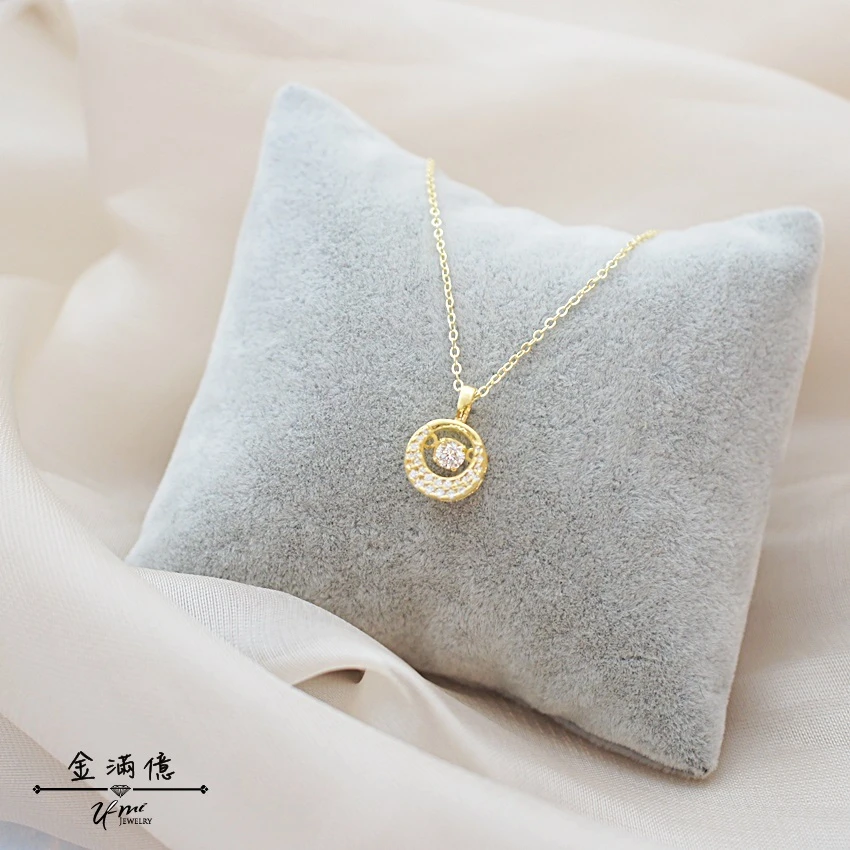 晃動鑽石-月牙灣-黃金墜子