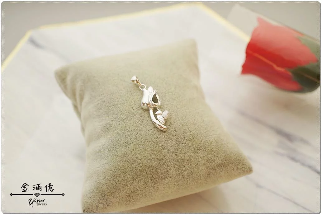 鬱金香-白金墜子|女生白金項鍊|鉑金項鍊