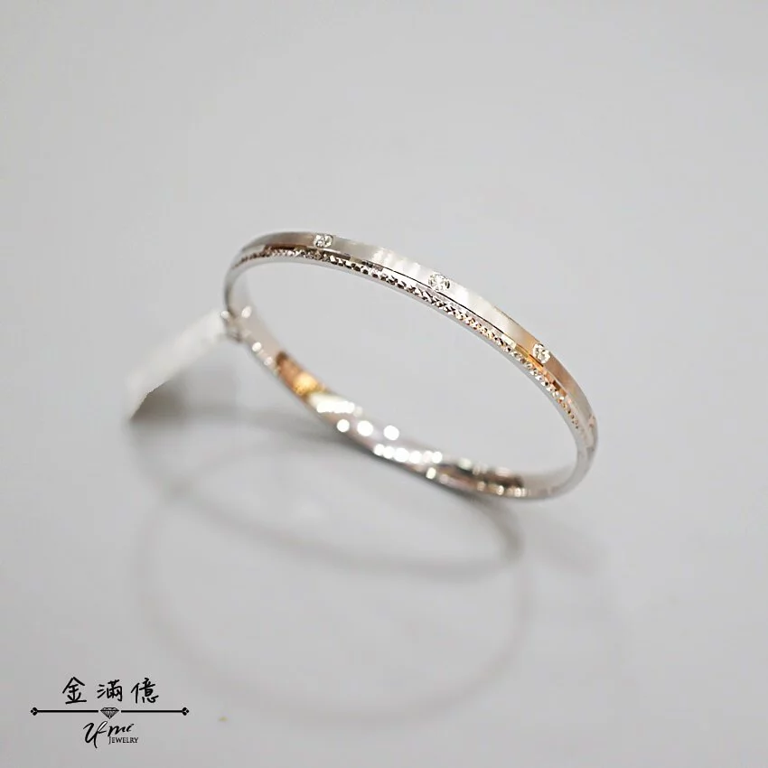 類鑽石刻花造型-女生白金手環|鉑金手環