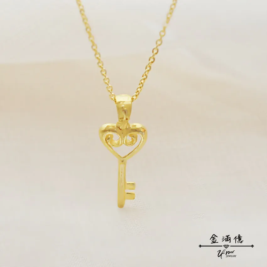 通通鎖金鑰匙-黃金墜子- 黃金項鍊_01