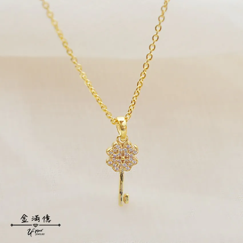 鑽滿滿金鑰匙-黃金墜子- 黃金項鍊_01
