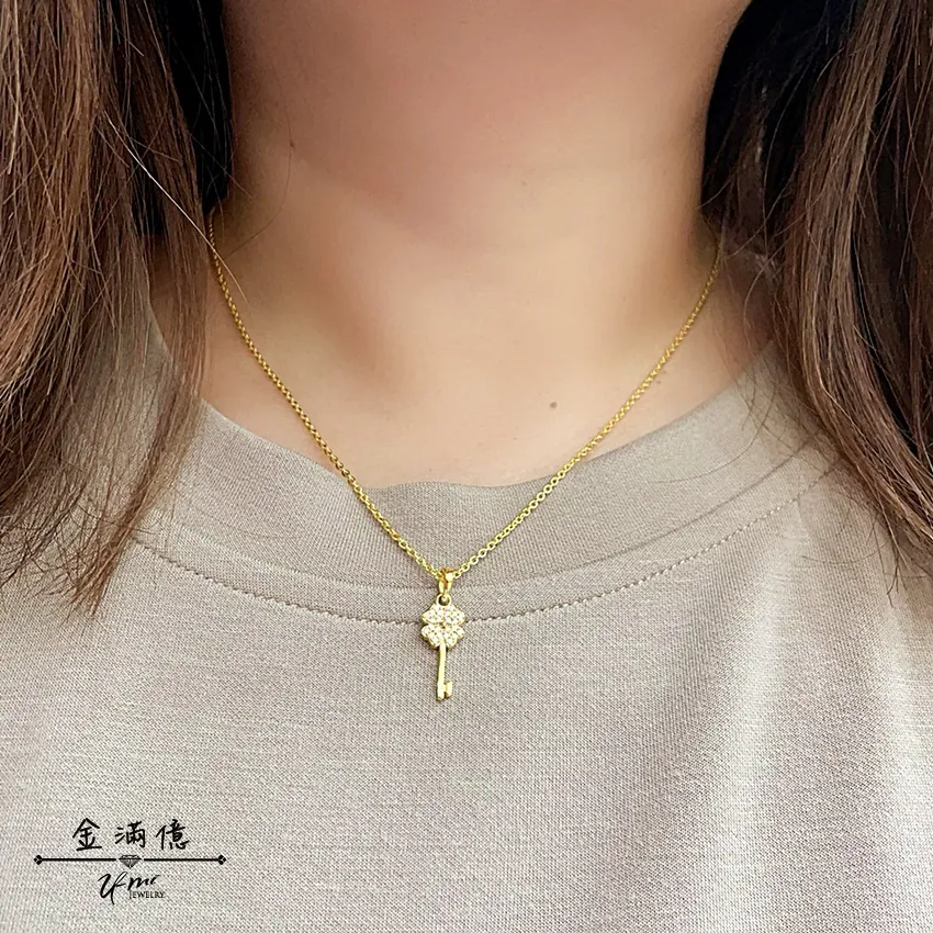 鑽滿滿金鑰匙-黃金墜子- 黃金項鍊_03