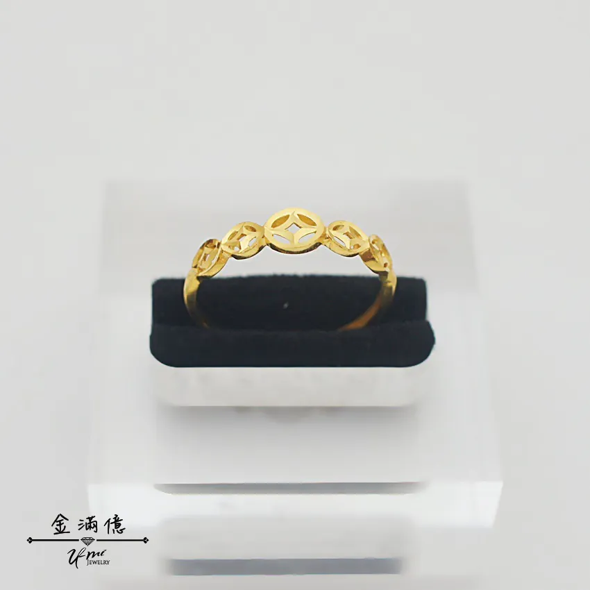 亮面古錢造型-黃金戒指｜女生金戒指|金滿億台南銀樓_01