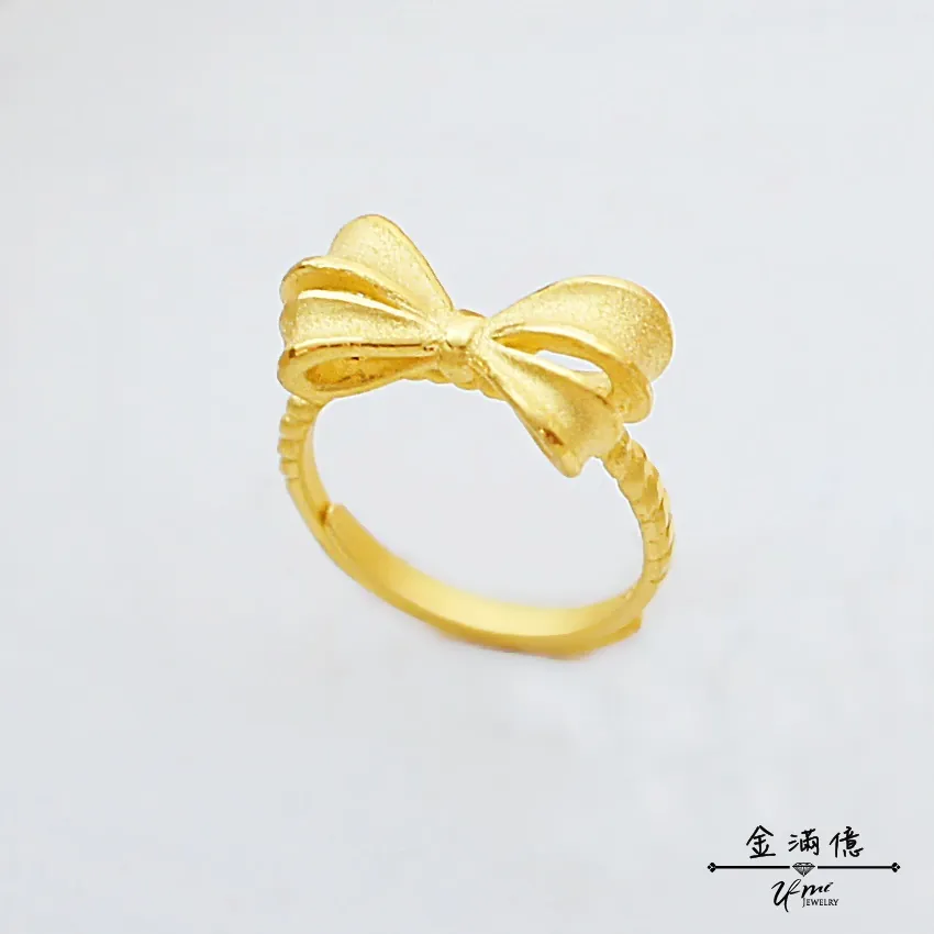 霸氣甜美蝴蝶結-黃金戒指｜女生金戒指