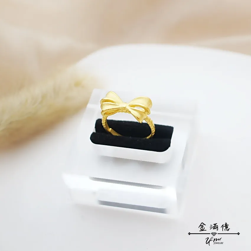 霸氣甜美蝴蝶結-黃金戒指｜女生金戒指|金滿億台南銀樓_02