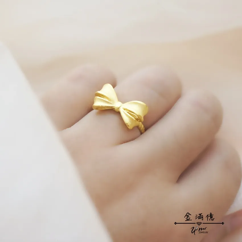 霸氣甜美蝴蝶結-黃金戒指｜女生金戒指|金滿億台南銀樓_03
