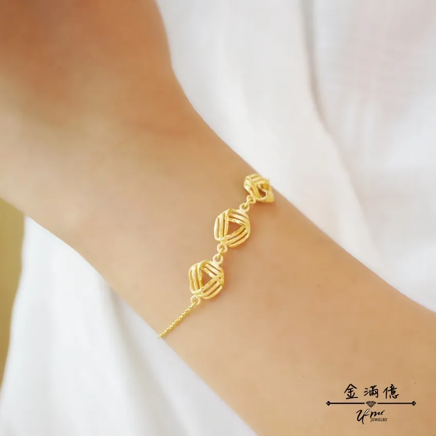 黃金手鍊-綺麗幻想-黃金女生手鍊_03