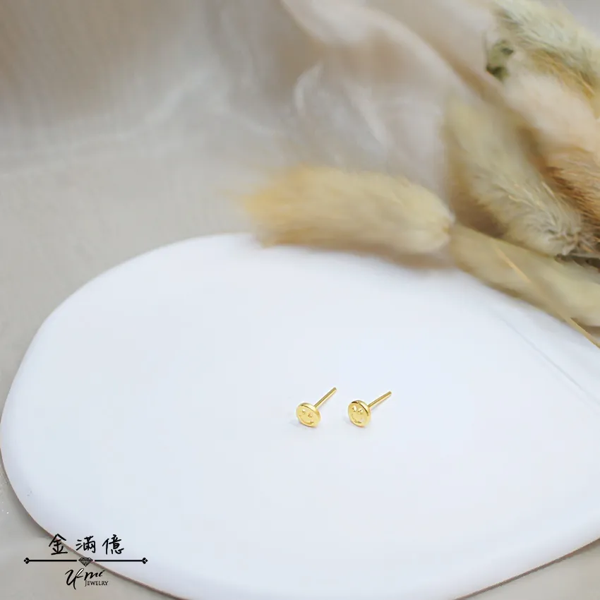 微笑笑臉-黃金耳環-黃金女生耳環|金滿億台南銀樓-02
