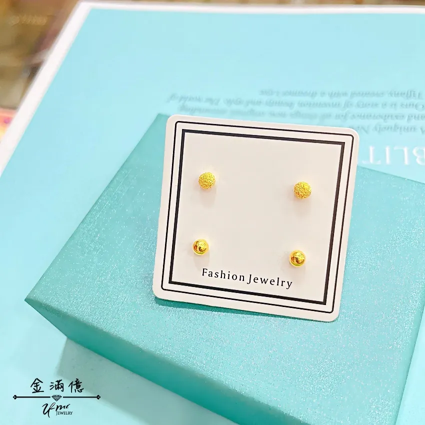 一亮光面-黃金耳環-黃金女生耳環|金滿億台南銀樓