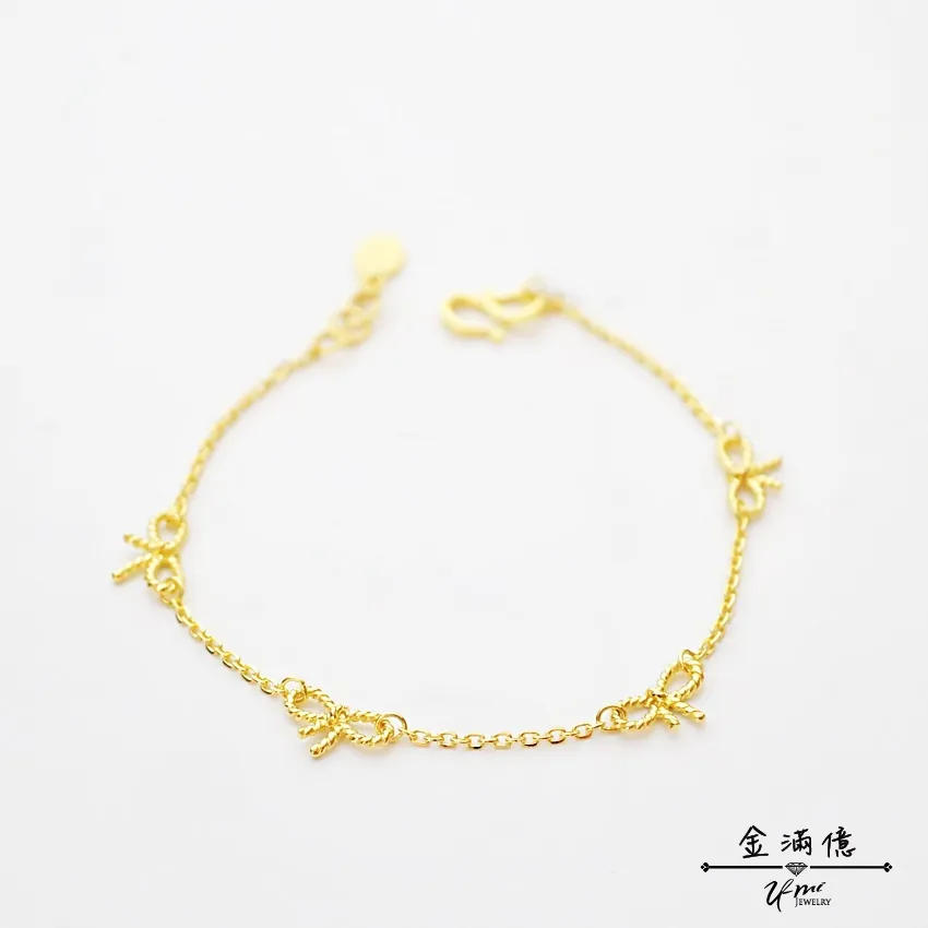 戀戀蝴蝶結-黃金手鍊 |女生手鍊