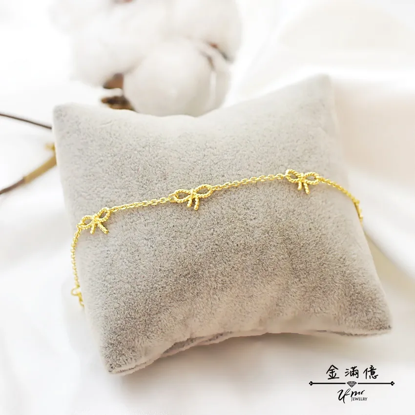 黃金手鍊-戀戀蝴蝶結-黃金女生手鍊_02