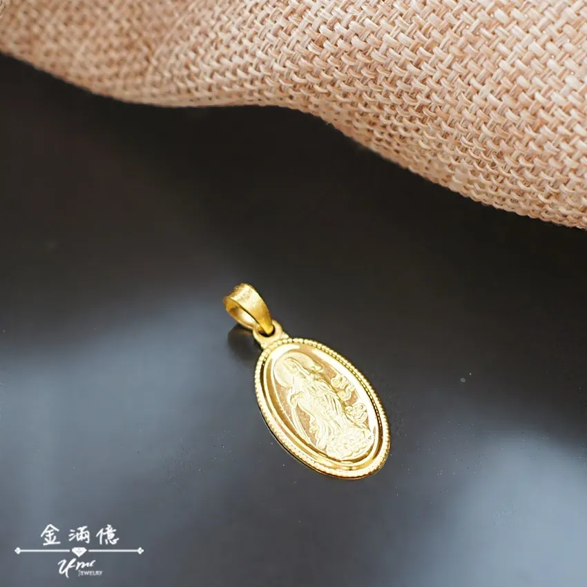 觀世音菩薩(背面心經)-黃金墜子- 黃金項鍊_02