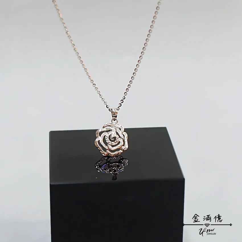 美好薔薇-白金墜子|女生白金項鍊