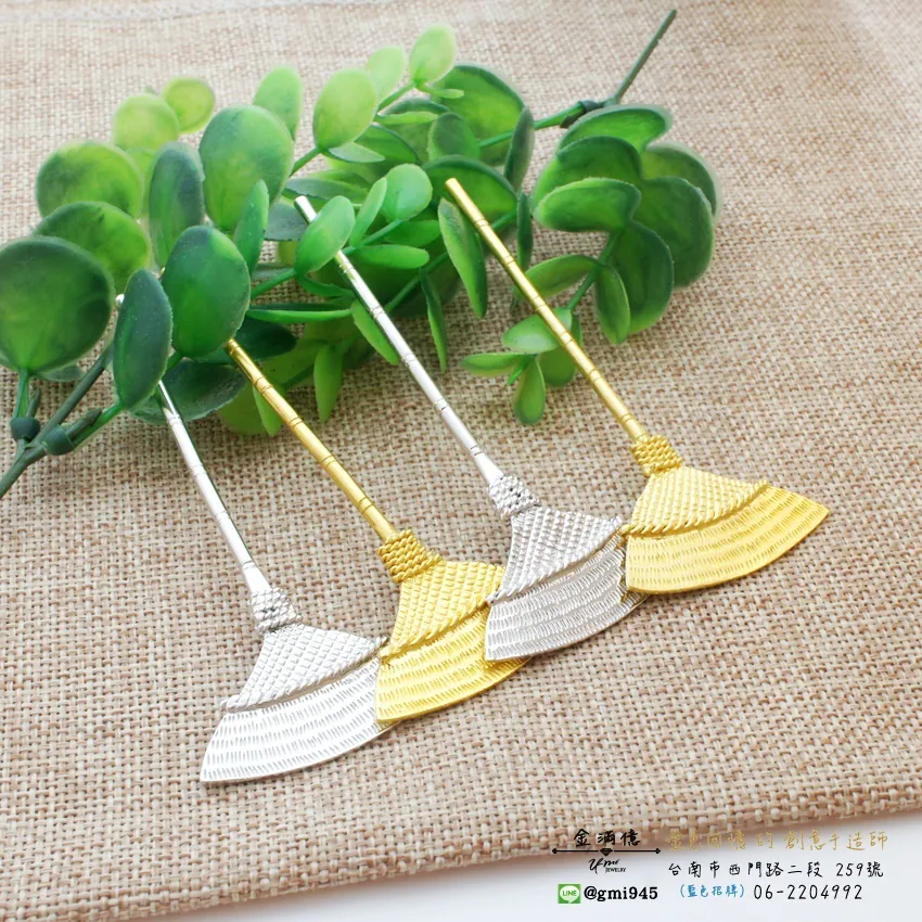客製化飾品-金銀掃把與畚箕-黃金擺飾|結婚金飾(4)
