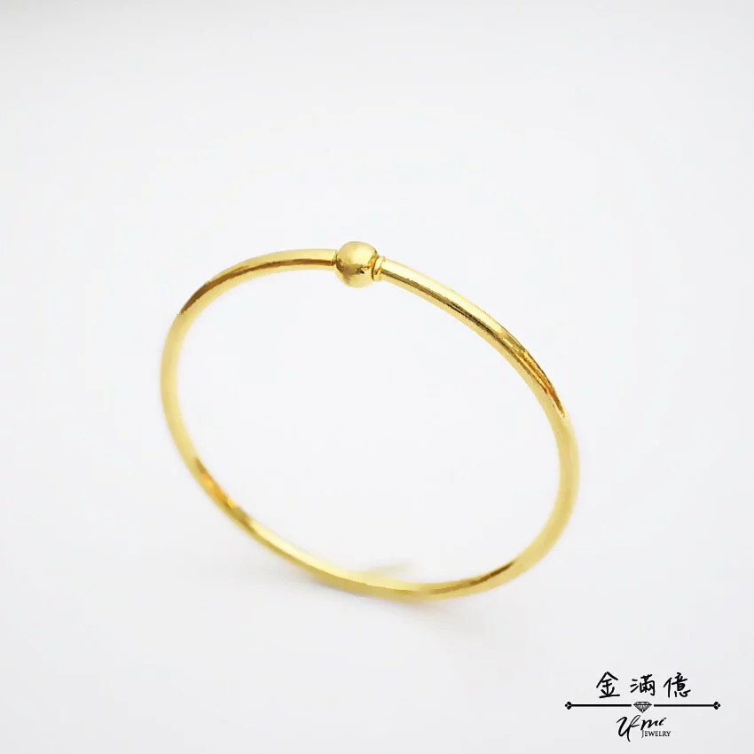 黃金手環-轉轉光珠-純金手環|潘朵拉手環-金滿億|台南銀樓_01