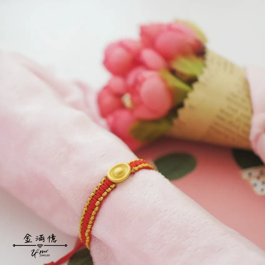 黃金彌月滿月禮物-金元寶- 黃金手鍊_03