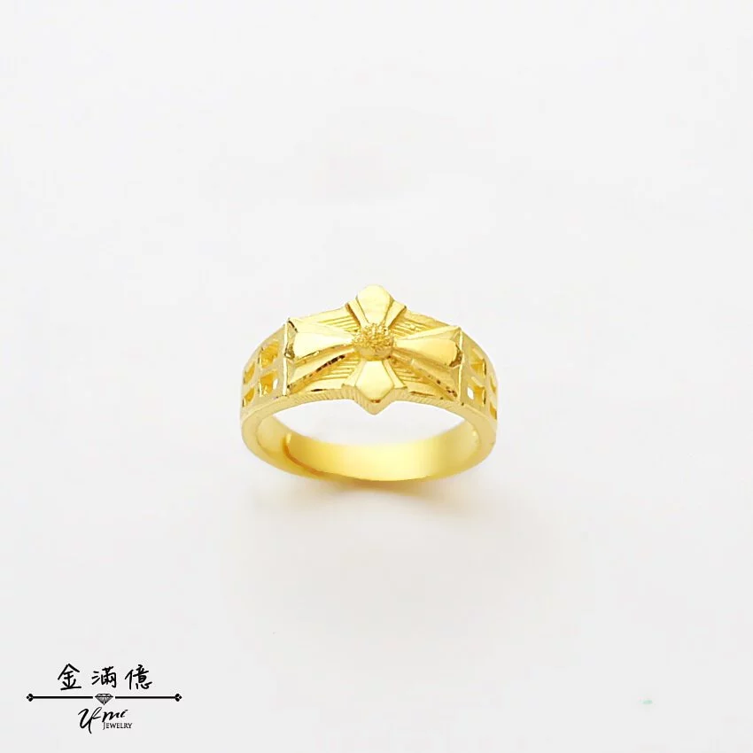 黃金戒指-十字勇士-黃金男生戒指_01